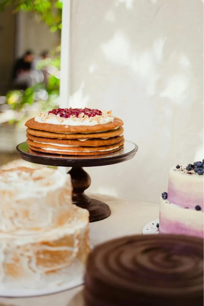 Assorted cakes on display at Dragon Bay Bakery, a Chinese Bakery in Brooklyn